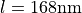 l = 168\mathrm{nm}